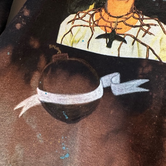 OOAK Hand Painted Frida Kahlo Sweatshirt Tie Dye Small - Picture 3 of 6